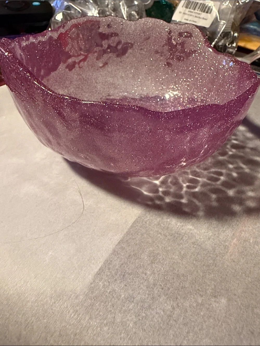 Shimmery Lavender Pink Decorative Bath Bowl
